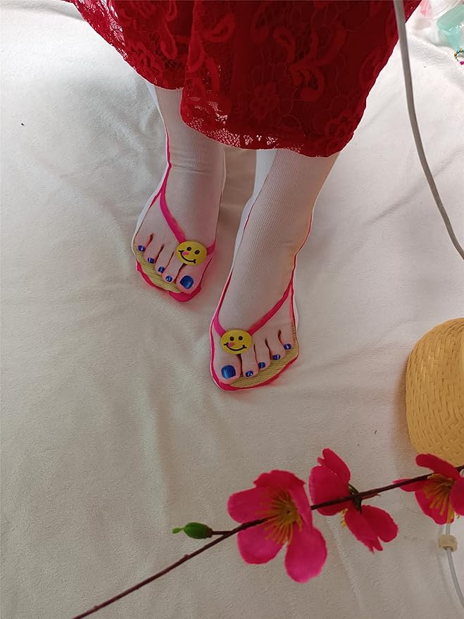 3D Manicure Print Socks Funny Flip Flop Socks 3D Pattern Socks Sandal Socks Low Cut Ankle Silly Socks- A Gag Gift