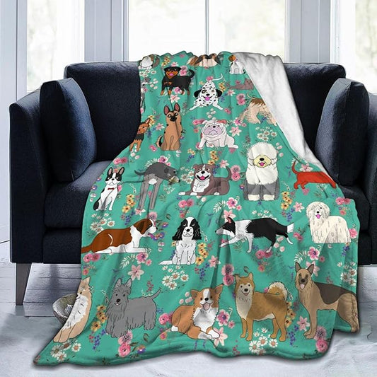 Dog Gifts Blanket 80"X60" Bed Throw Blanket Soft Lightweight Cozy Warm Blankets for Kids Teens Men Women