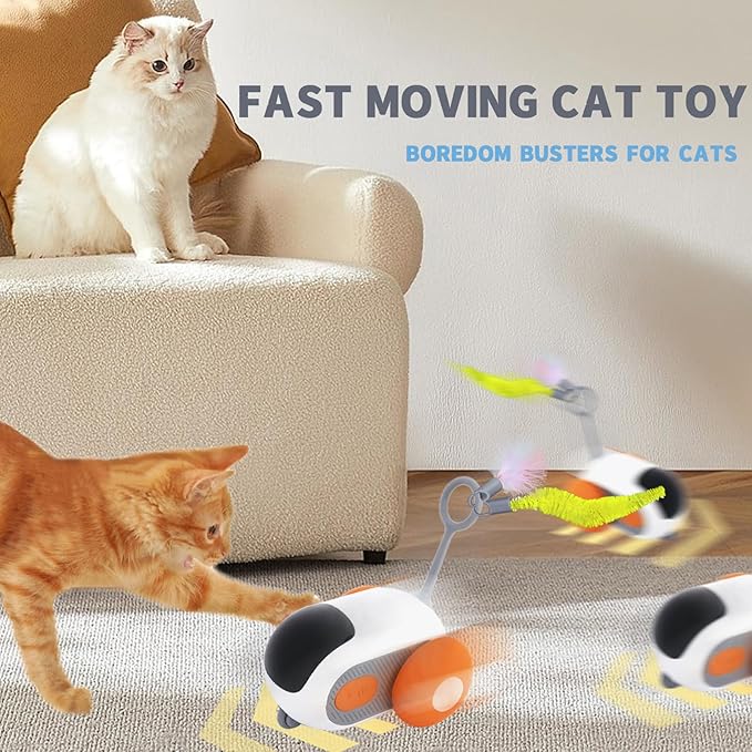 Remote Control Cat Toy for Indoor Interactive Turbo Tail 3.0 Cat Toy Automatic Moving Eemote Mouse Smart Electric Teazys Cat Toy Mobile Car Toy