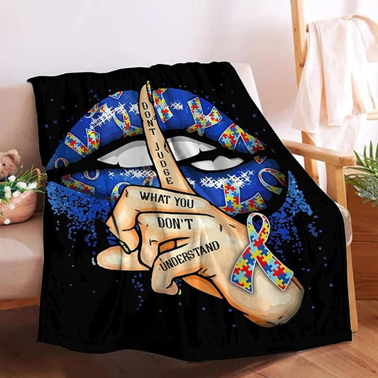 Autism Awareness Blanket Throw Super Soft and Cozy Blankets for Home Decoration, Couch, Bed, Sofa 60"x50" Medium for Teen for All Seasons