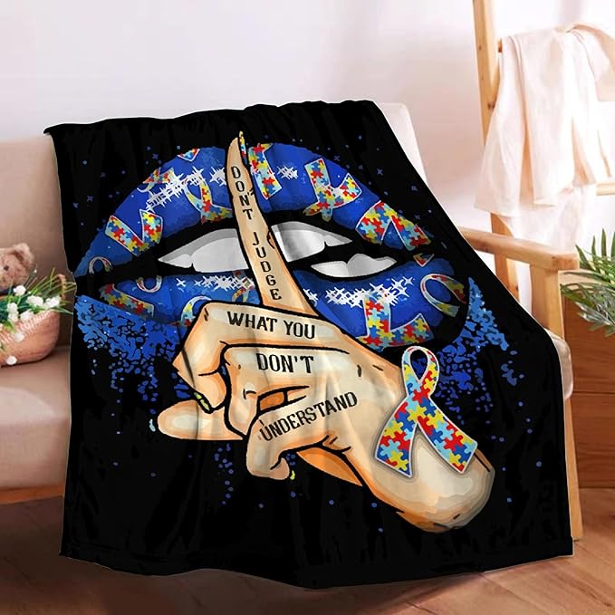Autism Awareness Blanket Throw Super Soft and Cozy Blankets for Home Decoration, Couch, Bed, Sofa 50"x40" Small for Kids for All Seasons