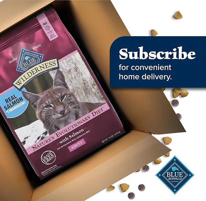 Blue Buffalo Wilderness Natural High Protein Grain Free Salmon Dry Food for Adult Cats 11 lbs.