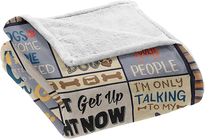 Dog Lover Gifts for Women, Dog Mom Gifts for Women, Dog Throw Blanket 50"x60", Presents for Dogs Lovers/Mom, Presents for Dogs Owners Blanket, Doggie Blanket