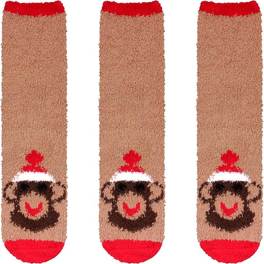 BambooMN Women's Super Soft Warm Microfiber Fuzzy Cozy Animal Socks or Christmas Winter Animal Socks, Value Pack