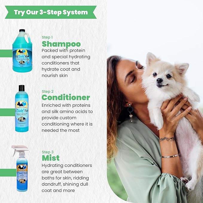 Best Shot Ultra Dirty Plenish Conditioner, Ideal Pet Grooming Conditioner, Protein-Enriched Moisturizing Conditioner for Dogs, Cats, and Horses, Agree Fragrance, 1 Gallon