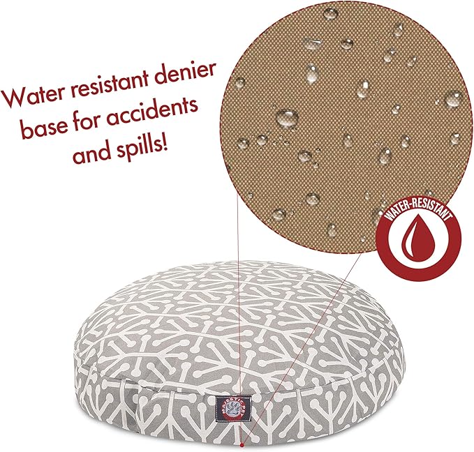 Gray Aruba Small Round Indoor Outdoor Pet Dog Bed With Removable Washable Cover By Majestic Pet Products
