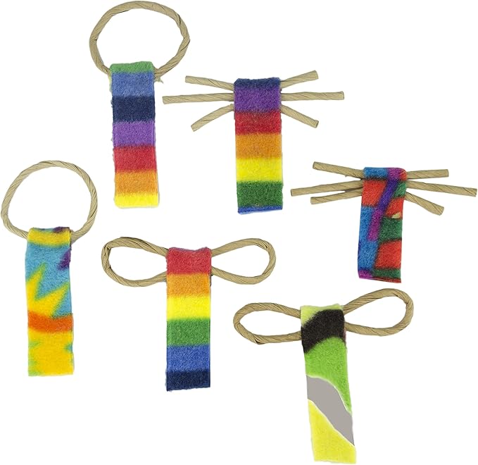 CAT DANCER Products Cat Chaser with Colorful Fleece, Interective Toy for Exercise (Pack of 6), 4 x 1.5 x 1 inches