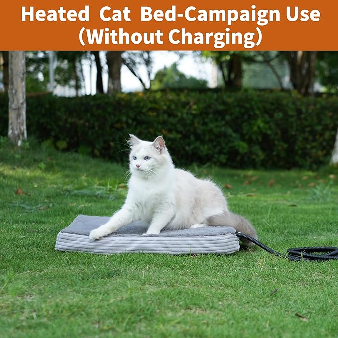 Heated Cat Bed for Indoor Cats and Small Dogs,Automatic Constant Temperature Heating, Anti-Slip Bottom and Machine Washable