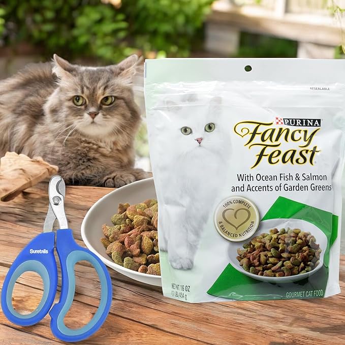 Bundle of Pet nail clipper - 10x65cm - 22g - Blue, and with Ocean Fish Salmon and Accents of Garden Greens Go, Pack of 2