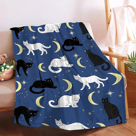Cute Cats Blanket Throw Super Soft and Cozy Blankets for Home Decoration, Couch, Bed, Sofa 80 in x 60 in Large for Adult for All Seasons