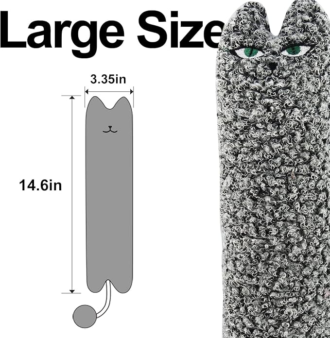 Catnip Silvervine Matatabi Pillow for Cats & Kittens,Cat Kicker Toy,Large Size Cat Pillow Soothing Plush Cat Toy(Grey).