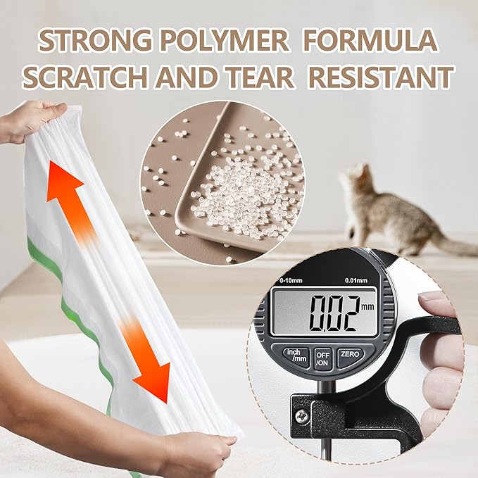 60 Count Self Cleaning Litter Box Liners Bag Refill, Pet Waste Bags with Drawstring Heavy Duty for Auto Clean Kitty Litter Box -19" x 18"