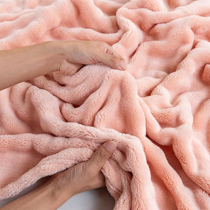 Soft Fluffy Fur Throw Blanket, 3D Fleece Bubble Blanket, Flannel Fuzzy Soft Plush Bubble Blanket for Sofa Bed Room Office,Decorative Throw Blanket, 40"x60"Pink