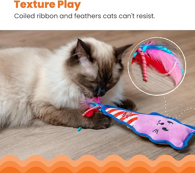 Catstages Kitt'n Candy Kicker Pink Interactive Catnip Cat Toy
