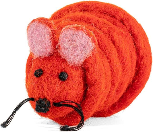 Catch a Mouse by The Tail Wool Cat Mouse Toy with a 6-Foot Tail for Indoor Cats Kittens. Cute Cat Toy Mouse Cat Toy. Rat Plush Toy, Fake Mouse, Mice. No Catnip. Pride (Rainbow Tail)