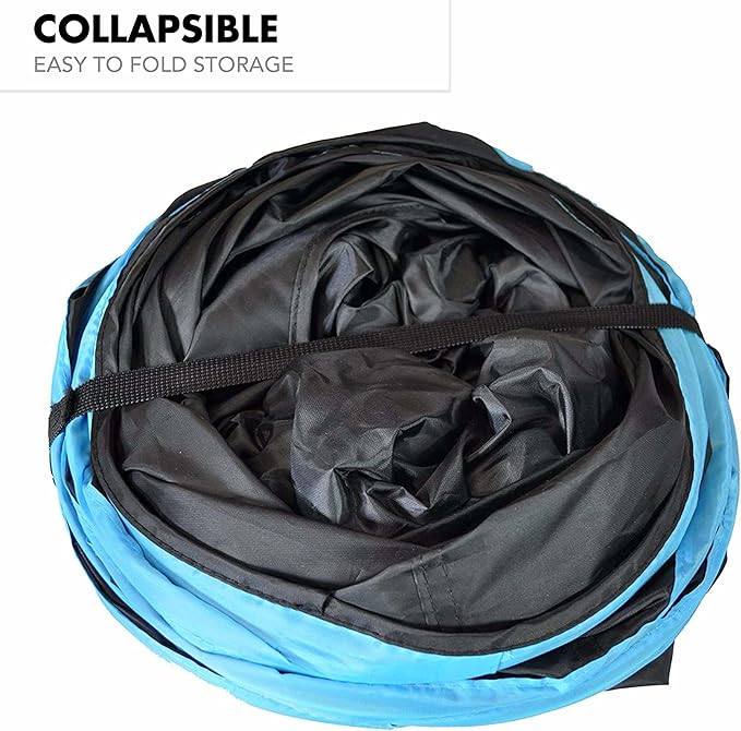 Purrfect Feline - 4 Way Cat Tunnel and Crinkle Cat Toy - Interactive Cat Toy with Cat Ball - Cat Supplies for Indoor Cats - Suitable for Ferrets, Rabbits or Small Dogs - Light Blue - XL