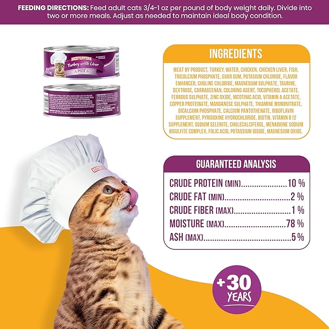 Beefeaters Cat Treats - Turkey Liver Pate 5.5oz, Case of 24 | Premium Wet Cat Food, Essential Vitamins & Taurine | No Artificial Additives, Supports Immune System & Vision | Training Treats