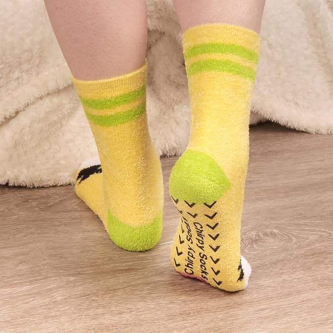 BambooMN Super Soft Warm Cute Women's Animal Non-Slip Fuzzy Fluffy Crew Winter Home Socks