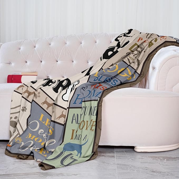 XALAZY Dog Grandma Gifts Blanket 50"X60", Dog Lovers Gifts For Women, Gifts for Dog Lovers, Best Dog Lover Gifts, Dog Gifts for Women, dog grandma gift for women, Dog Themed Gifts for Women, dog decor