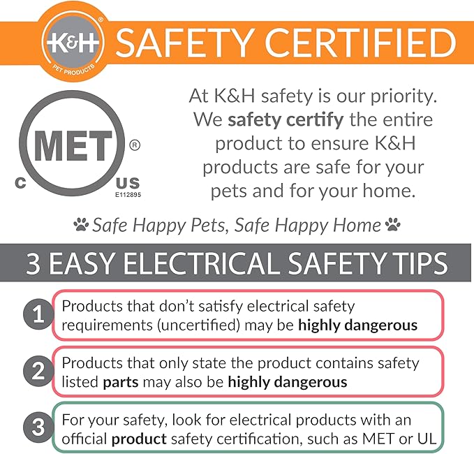 K&H Pet Products Heated Thermo-Kitty Mat, Indoor Heated Cat Bed, Pet Heat Pad for Indoor Cats and Small Dogs, Cat Heating Pad, Electric Thermal Warming Cat Bed Mat, Sage/Tan 12.5 X 25 Inches