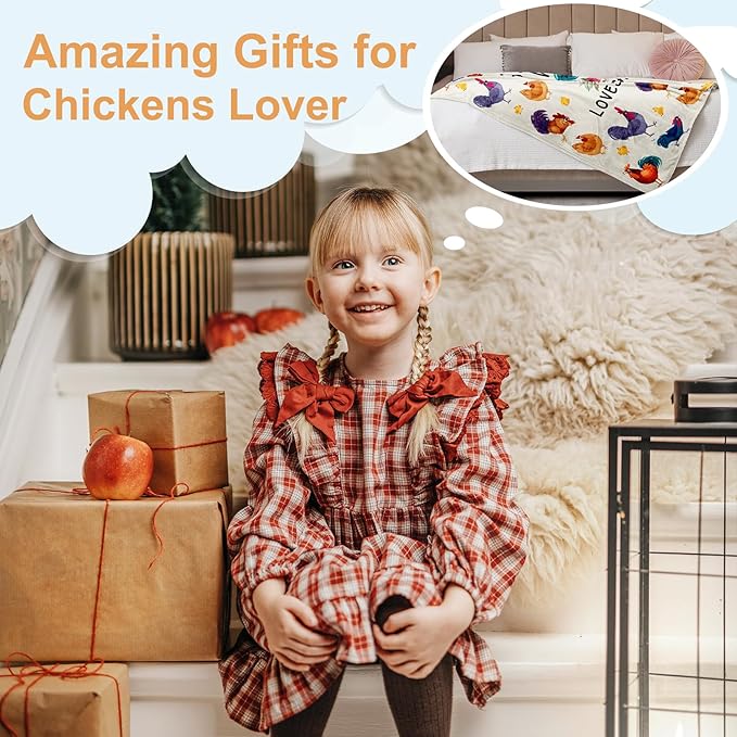 Chicken Gifts Blanket, Chicken Gifts for Women Girls, Just a Girl Who Loves Chickens, Best Gift Ideas for Chick Lover Blanket 40"X50"