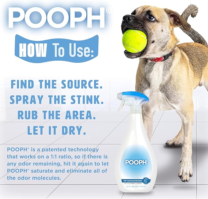 Pooph Pet Odor Eliminator and Litter Box Deodorizer - 2-32oz Bottles - Dismantles Odors on a Molecular Basis, Freshens Cat Litter Boxes, Removes Urine, Feces, and Ammonia Odors