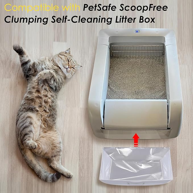 30 Count Cat Litter Box Bags Liners Compatible with Petsafe Self-Cleaning Cat Litter Box,Easy Clean & Replaceable Cat Waste Bag