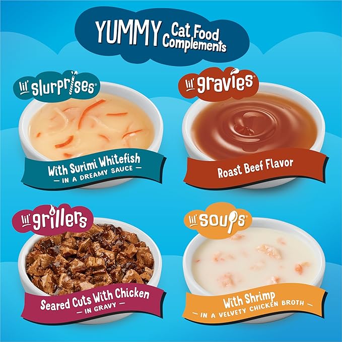 Friskies Purina All-Star Faves Lickable Gravy Cat Food Topper Wet Cat Food Variety Pack - 24 ct. Box