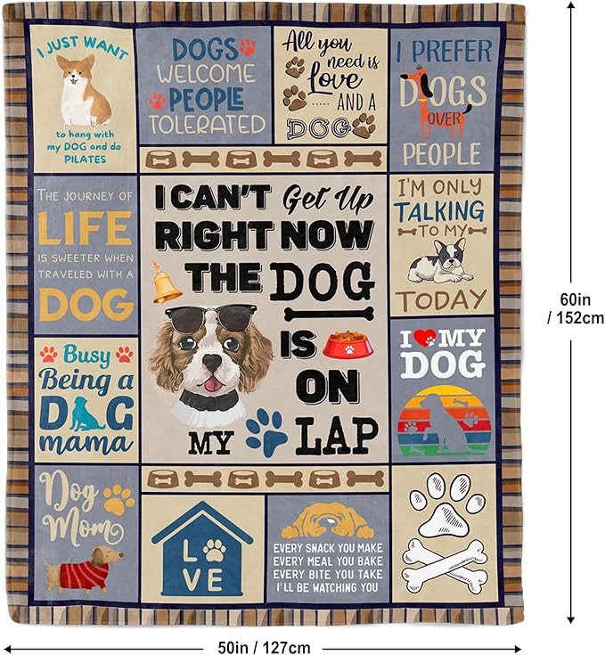Dog Mom Gifts for Women, Dog Lovers Gifts, Presents for Dog Lovers/Moms Women, Doggie Blanket 50"x60", Presents from Doggie to Mom