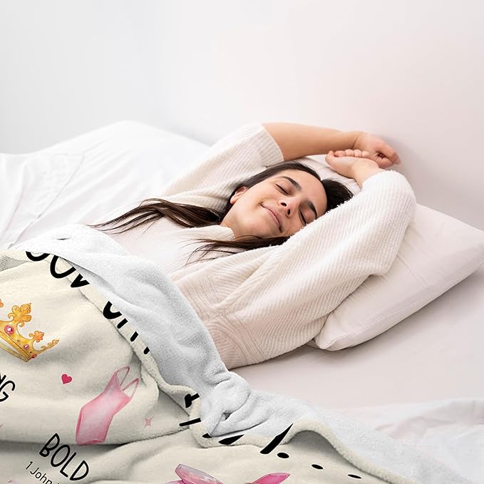 CIUGOIG Christian Gifts for Girls/Women, God Says I Am Dancer Blanket 50"x60", Inspirational Religious Birthday Gifts for Dancer Bible Verse Blanket, Ballet Dance Gifts, Christian Dance Gifts