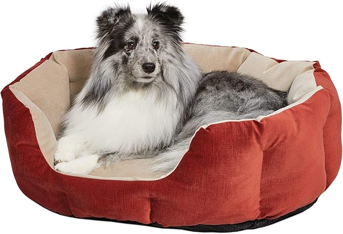 Midwest Homes for Pets QuietTime Deluxe Tulip Nesting Pet Bed, Russet/Tan, Small