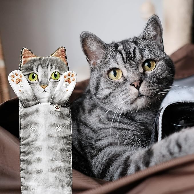 Cat Funny Hand Towels for Bathroom Kitchen- Cute Decorative Kitten Decor Hanging Face Towels- Unique Housewarming Valentines Mothers Birthday Gifts for Women Mom Cat Lovers