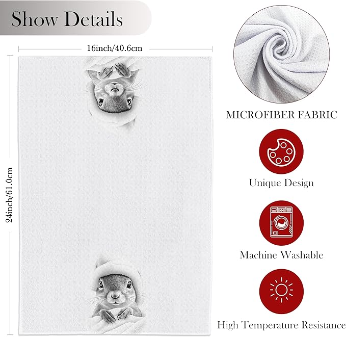 Cute Bunny Hand Towels for Bathroom, Gifts for Women and Lovers, Rabbit Decor, Kids Bathroom Decor, 16x24 Inch