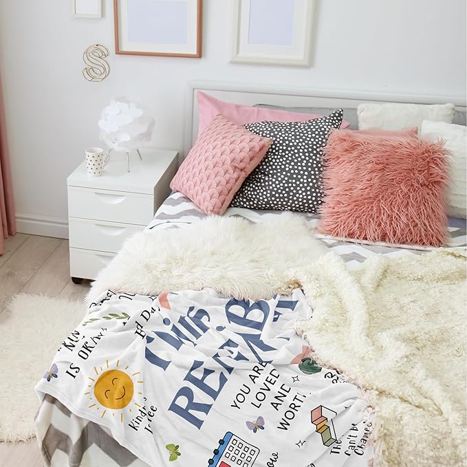 Inspirational Blanket, 50"x60", Motivational & Positive Uplifting Gifts for Women, Sobriety Gifts