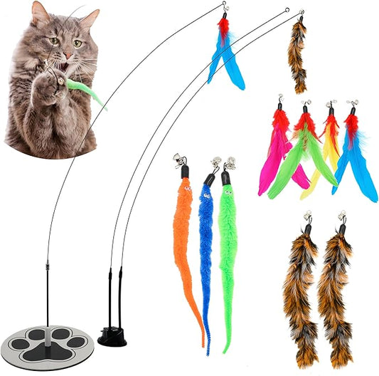 Multisurface Base Cat Wand Toy Cat Toy Feather Wand Suction Cup Feather Cat Toy Cat Toy Feather Wandsuction Cup Feather Cat Toy Interactive Toys Cat Toys Cat Wand Toys For Cats Indoor Kitten Toy