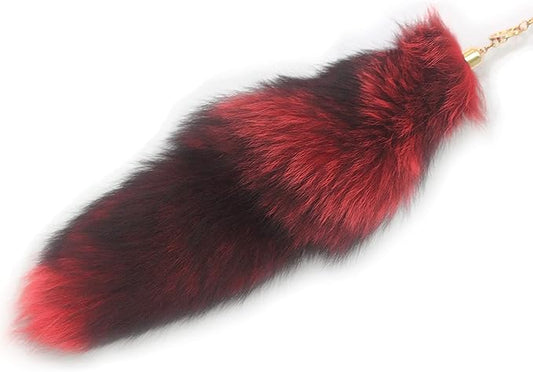 Fosrion Real Fox Tail Fur Hair Cat Bites Hunting Playing Toy (Tanned Red, Only Tail)