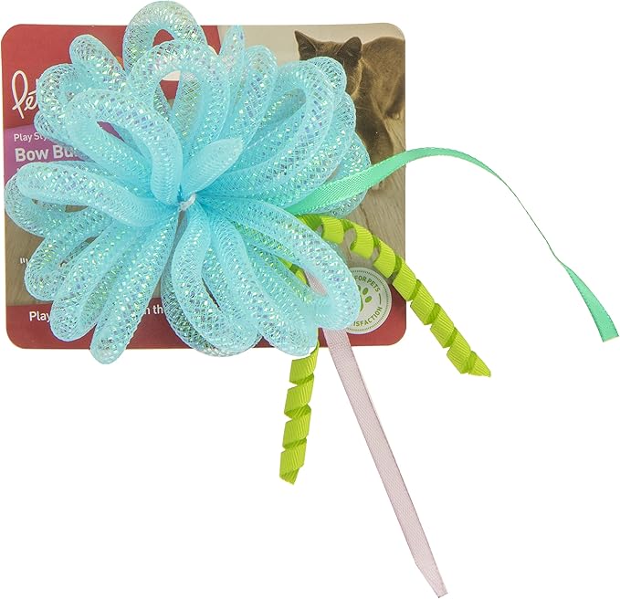 Petlinks Bow Burst Bouncy Mesh Cat Toy - Blue, One Size