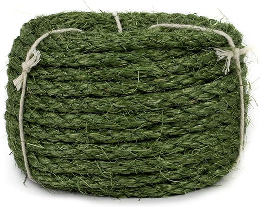 Sisal Rope for Cat Scratcher 1/4 Inch 50 Feet Cat Tree Rope Replacement Natural Hemp Rope, Thick Cat Scratching Post Rope for Indoor/Outdoor, Repairing, Recovering, DIY Scratcher (Green)