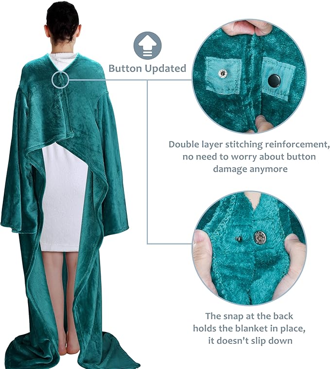 Solaris Wearable Blanket with Sleeves for Adults, Softness Comfort Warmth Fleece Gift for Women Men, Snuggy Body Throw TV Blanket for Home Office Lounge, Gift for Your Lover
