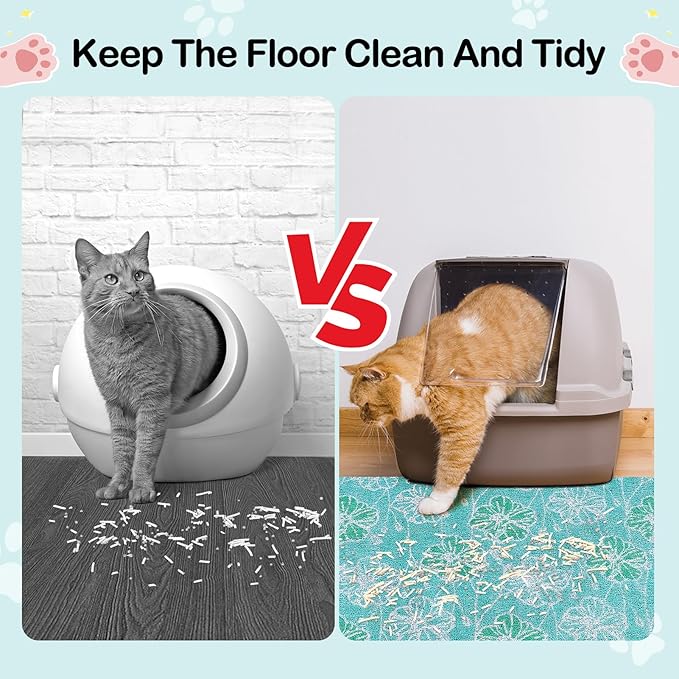 Bienbee Cat Litter Mat, Cat Litter Mat Litter Trapping Mat, Easy to Clean, Soft Litter Box Mat for Cat, Kitty, PVC Material Pad 40 * 30in