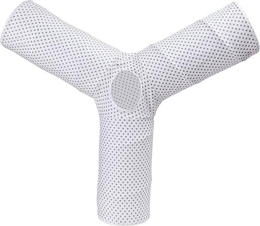 Cat Tunnel,Large Cat Tunnel for Indoor Cat, Kitten Toys Collapsible 3 Ways Play Toy, Pet Tube Hideaway Tunnel with Ball for Cats Rabbits Kittens(White Gray Dot Large)