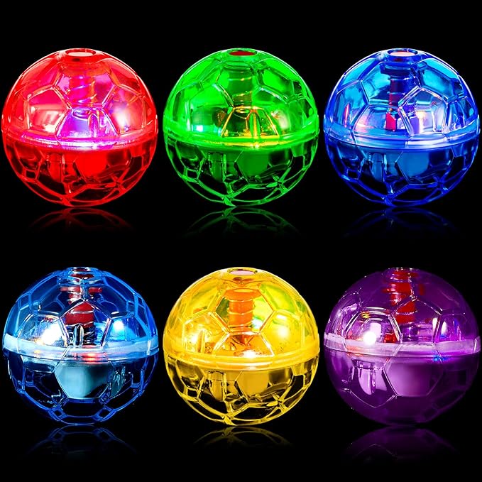 Sratte 6 Pieces Ghost Hunting Cat Ball Activated Cat Toy Ball Motion LED Light Cat Balls Motion Cat Dog Interactive Toys Pet Glowing Mini Running Exercise Ball Toys for Animals Activity (Colorful)