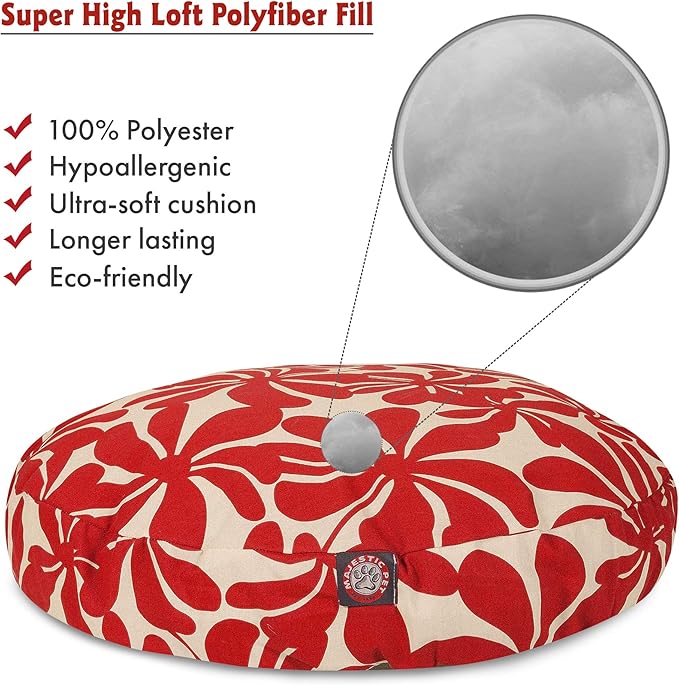 Red Plantation Small Round Indoor Outdoor Pet Dog Bed With Removable Washable Cover By Majestic Pet Products