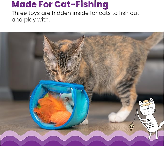 Catstages Hide & Seek Fish Bowl Interactive Cat Puzzle Toy