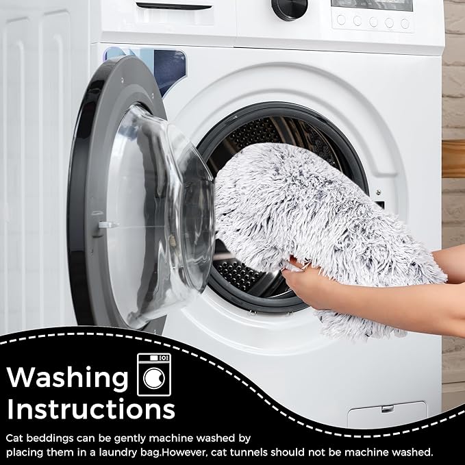 Plush Cat Tunnel with Cat Bed for Indoor Cats, Multifunctional Cat Donut Tunnel for Small Medium Large Cats Kitten Rabbit Puppies