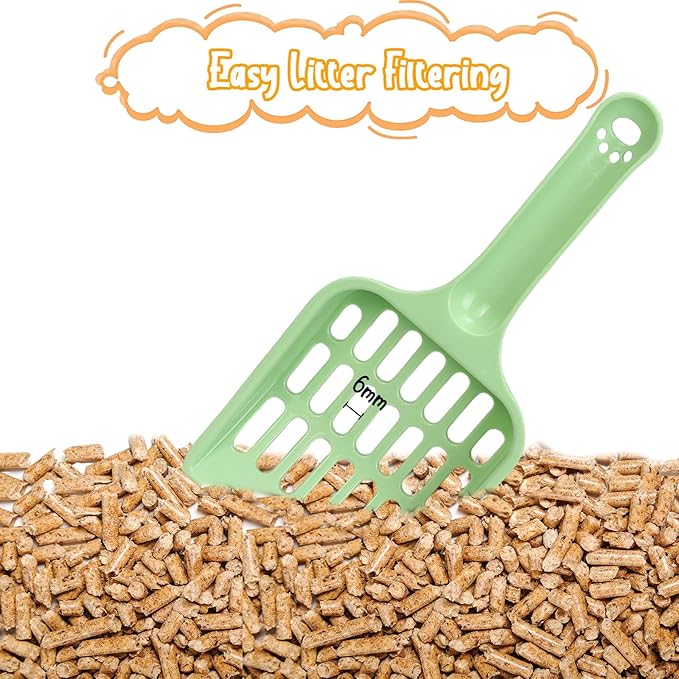 7Pcs Kitten Litter Box Set, Cats Litter Box with Kitten Litter Scoop, Low Entry Litter Boxes for Kittens, Plastic Portable Shallow Litter Pan for Rabbit Guinea Pig Hamster