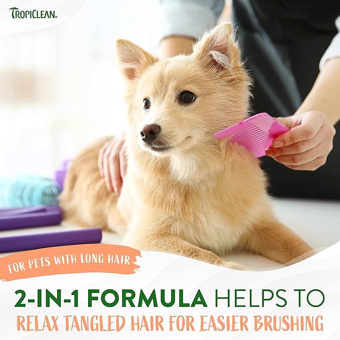 TropiClean 2-in-1 Cat & Dog Shampoo and Conditioner, Puppy & Kitten Safe, Moisturizing Detangler, Made in the USA, Papaya Scent, 1 gallon