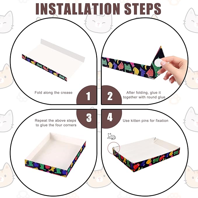 30 Pack Disposable Cat Litter Box, Foldable Paper Litter Box, Travel Cat Litter Box,Non Clumping Durable and Waterproof,Low Entry Easy Disposal,Portable(13.6x9.7x1.9 in)