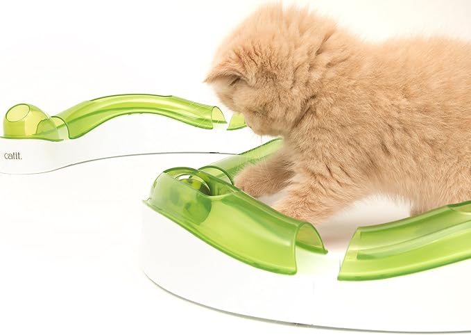 Catit Senses 2.0 Super Circuit Interactive Cat Toy - 12-Piece Closed-Track Ball Toy for All Breed Sizes