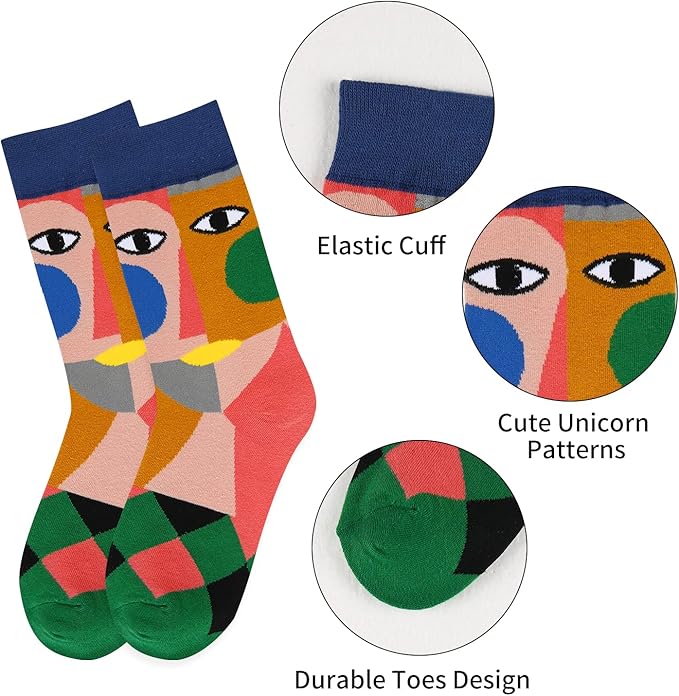 Benefeet Sox Womens Novelty Funny Crew Socks Girls Cute Animal Colorful Floral Patterned Silly Funky Casual Cotton Socks